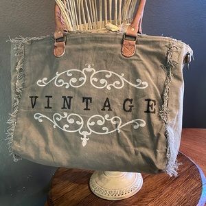 SOLD SOLD SOLDWashed Grey Vintage Market Tote